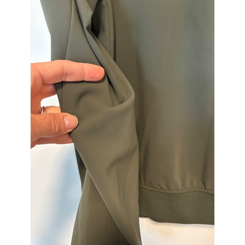 Theory Mens Murphy Precision Ponte Bomber Jacket Olive Green Snap Front Size S - Picture 9 of 9
